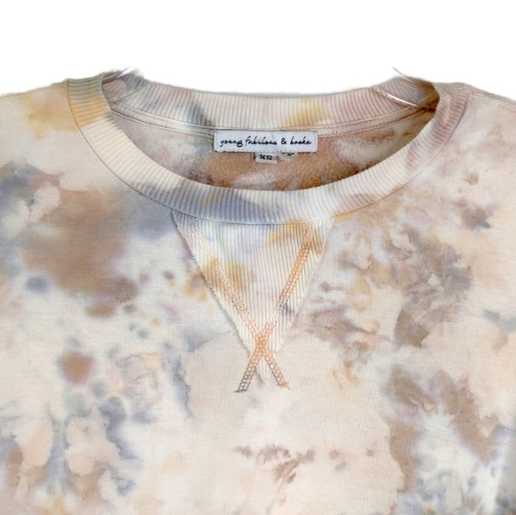 Young Fabulous & Broke Ivory Juliette Moon Rock Canyon Tie Dye Sweatshirt XS NWT - Picture 5 of 9